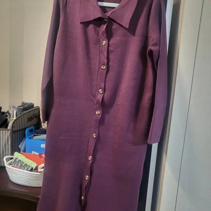 [BUNJANG] The Izzat Knit Dress Wine 55 / 더아이잗 니트원피스 와인55