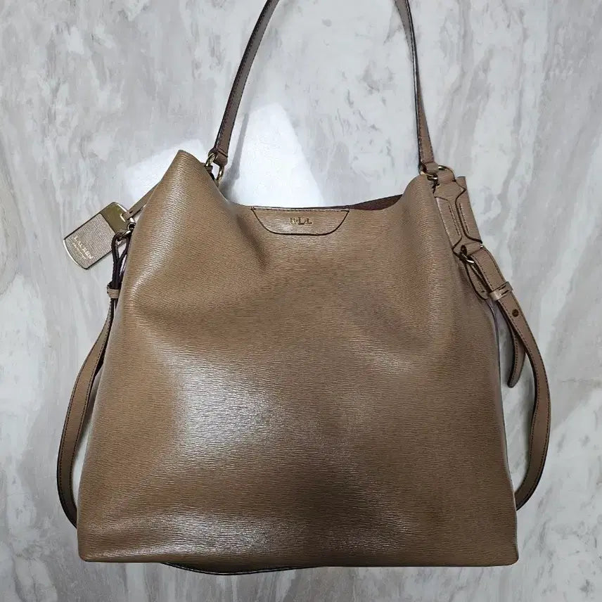 [BUNJANG] Lauren Ralph Lauren Leather Shoulder Bag / 로렌 랄프로렌 가죽 숄더백 브라운