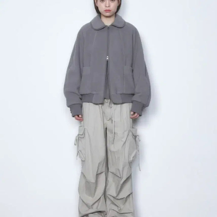 [BUNJANG] Tuomio Oversized Fleece Bomber Jacket / 뚜오미오 오버사이즈 플리스 봄버 차콜 tuomio 플리스자켓 후리스