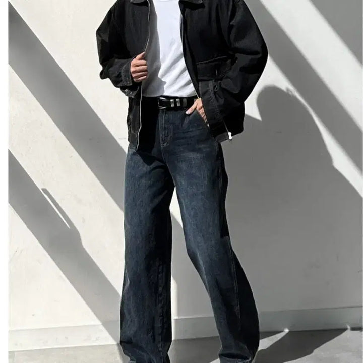 [BUNJANG] Unbranded Wide Denim Jeans / 진청 와이드 데님 약 29 사이즈