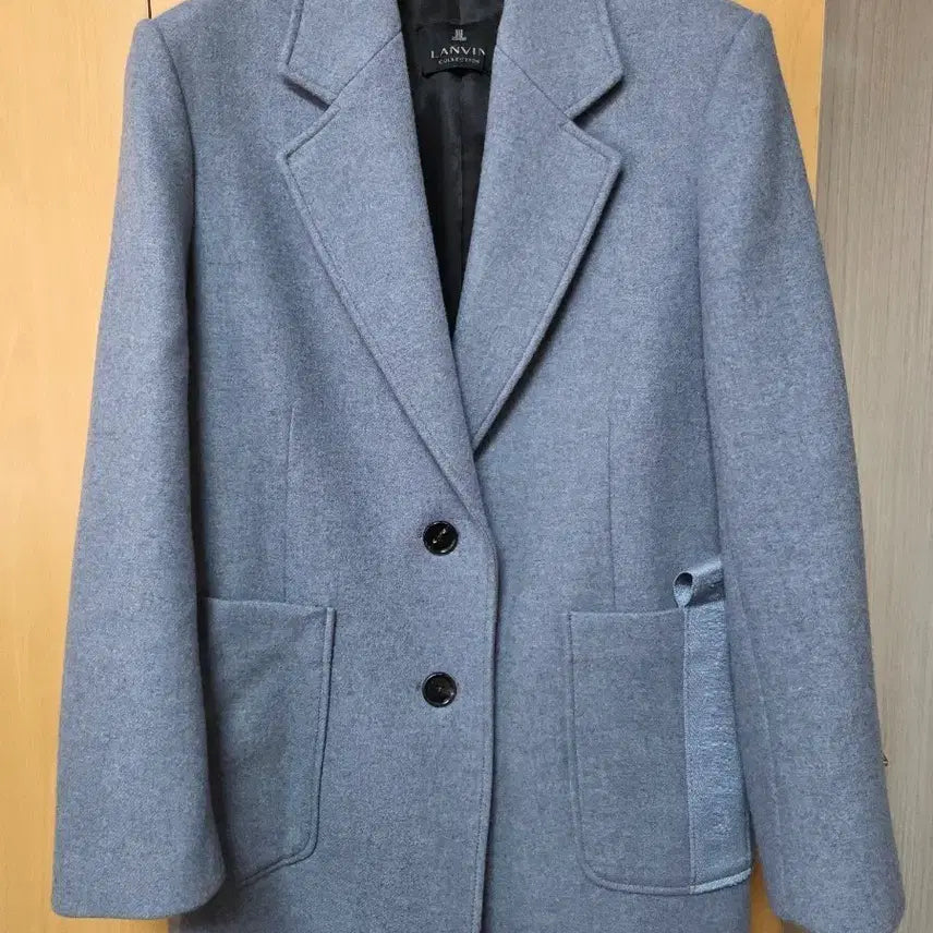 [BUNJANG] LANVIN Collection Lettering Blazer Gray / LANVIN 랑방 컬렉션 레터링 모자켓 그레이