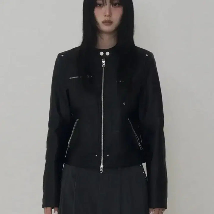 [BUNJANG] Etosom Rivet Biker Leather Jacket / 에트오소메 리벳 바이커 레더 자켓