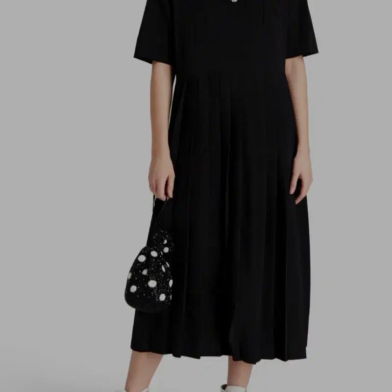 [SOLD OUT] GANNI 블랙 플리츠 원피스