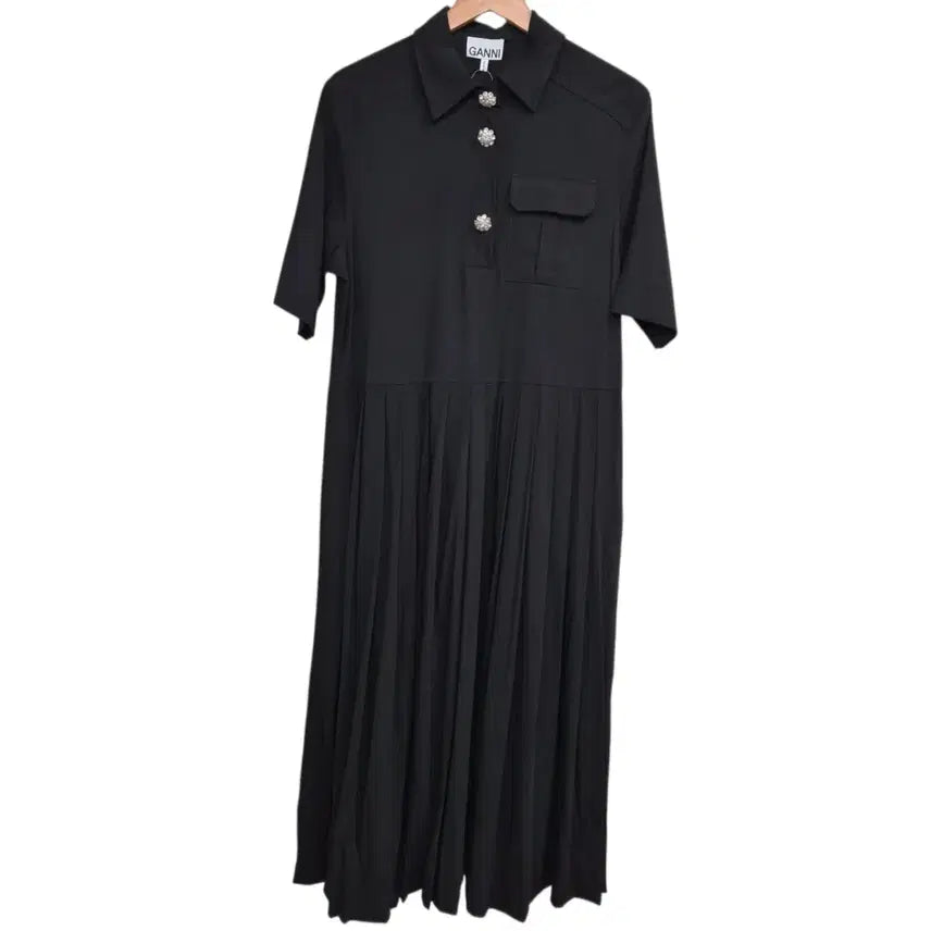 [SOLD OUT] GANNI 블랙 플리츠 원피스