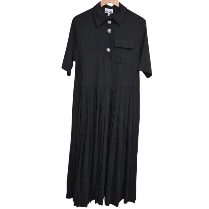 [SOLD OUT] GANNI 블랙 플리츠 원피스