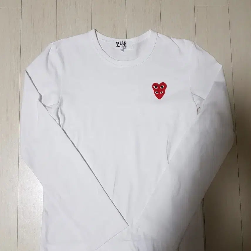 [BUNJANG] Comme des Garçons Double Heart Logo Long Sleeve T-Shirt / 꼼데가르송 더블와펜  긴팔 티셔츠