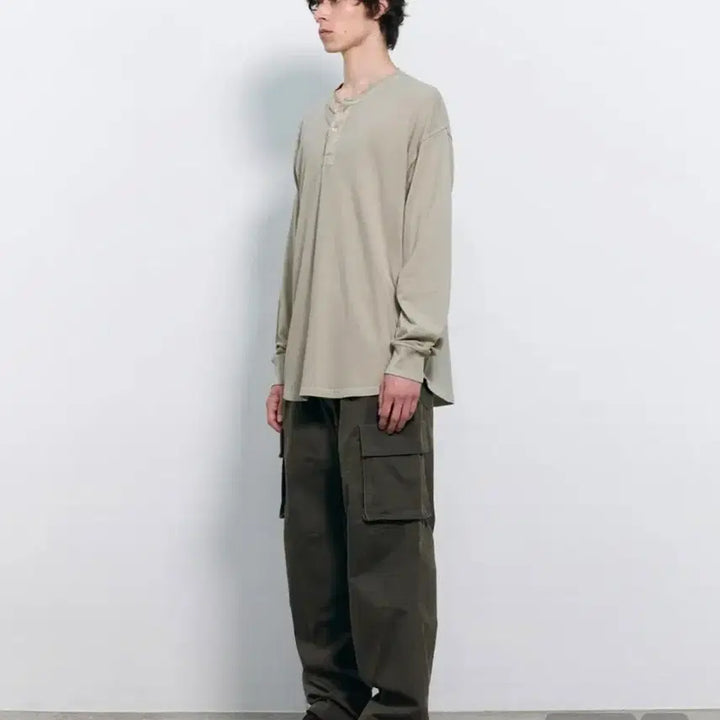 [BUNJANG] InSilence Pigment Washed Cargo Pants Khaki M / 인사일런스-피그먼트 워시드 카고팬츠(카키/M)