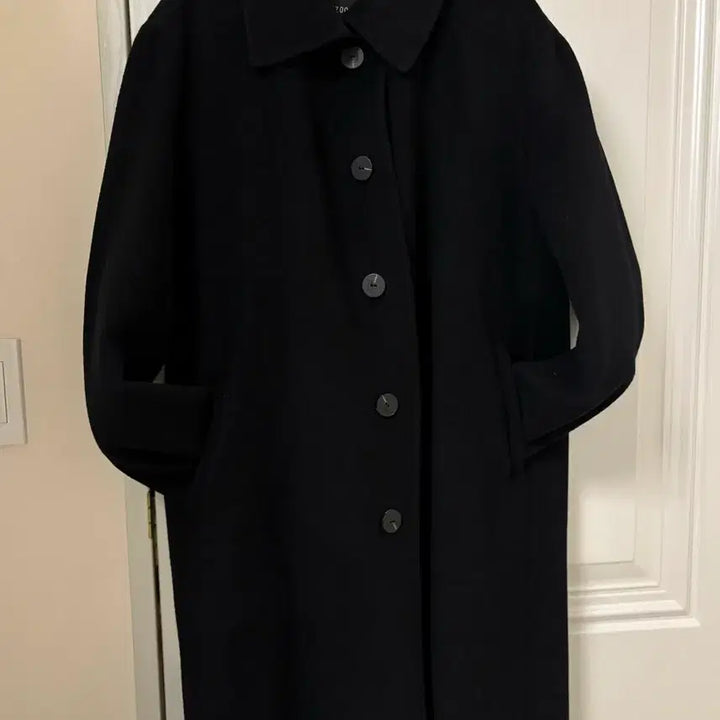 [BUNJANG] ZOOC Belted Long Coat Black 55 / ZOOC 싱글 버튼 벨티드 롱 코트 블랙 55