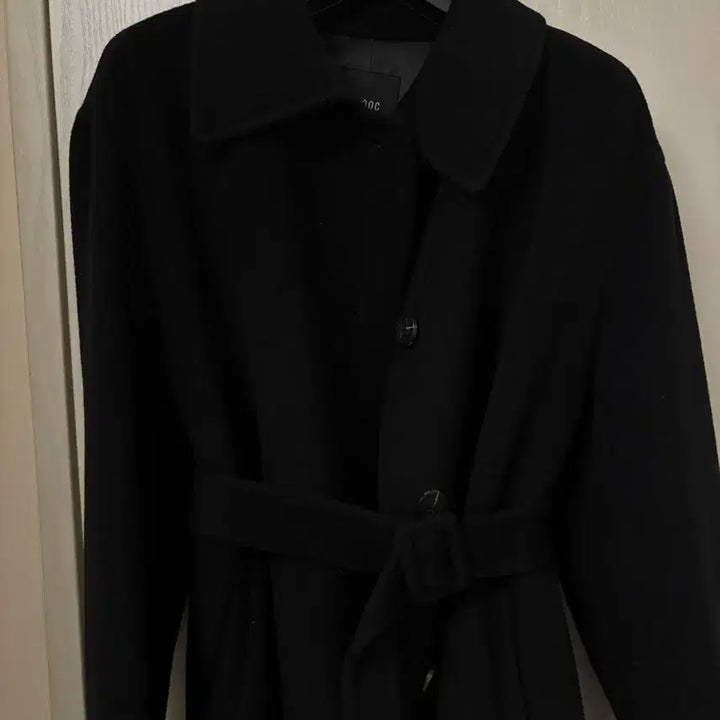 [BUNJANG] ZOOC Belted Long Coat Black 55 / ZOOC 싱글 버튼 벨티드 롱 코트 블랙 55