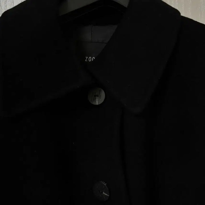 [BUNJANG] ZOOC Belted Long Coat Black 55 / ZOOC 싱글 버튼 벨티드 롱 코트 블랙 55