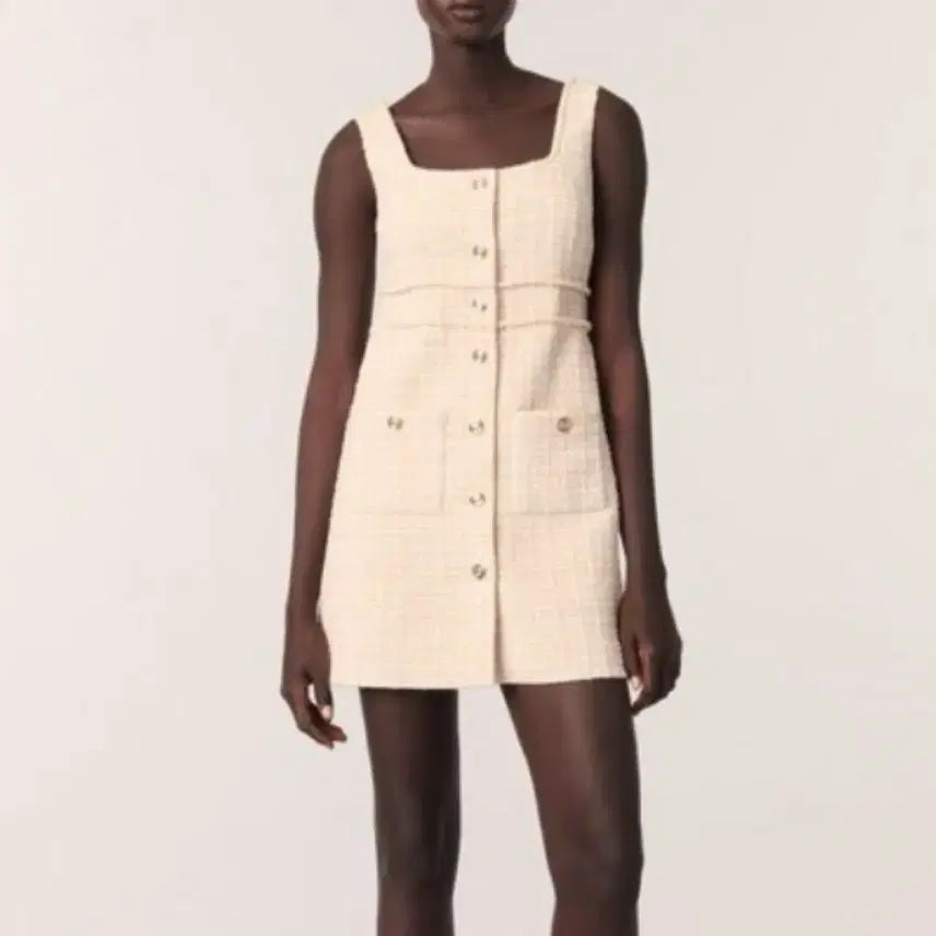 [BUNJANG] Maje Tweed Dress Ivory / 마쥬 트위드 원피스 아이보리