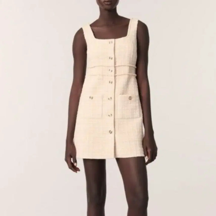 [BUNJANG] Maje Tweed Dress Ivory / 마쥬 트위드 원피스 아이보리