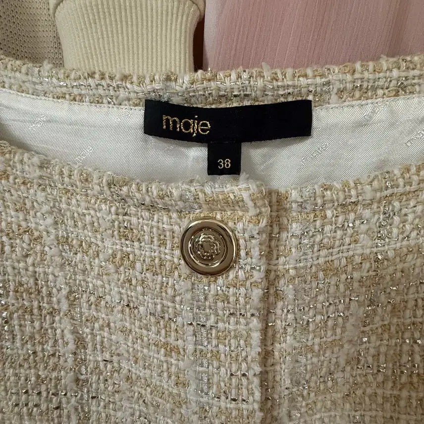 [BUNJANG] Maje Tweed Dress Ivory / 마쥬 트위드 원피스 아이보리