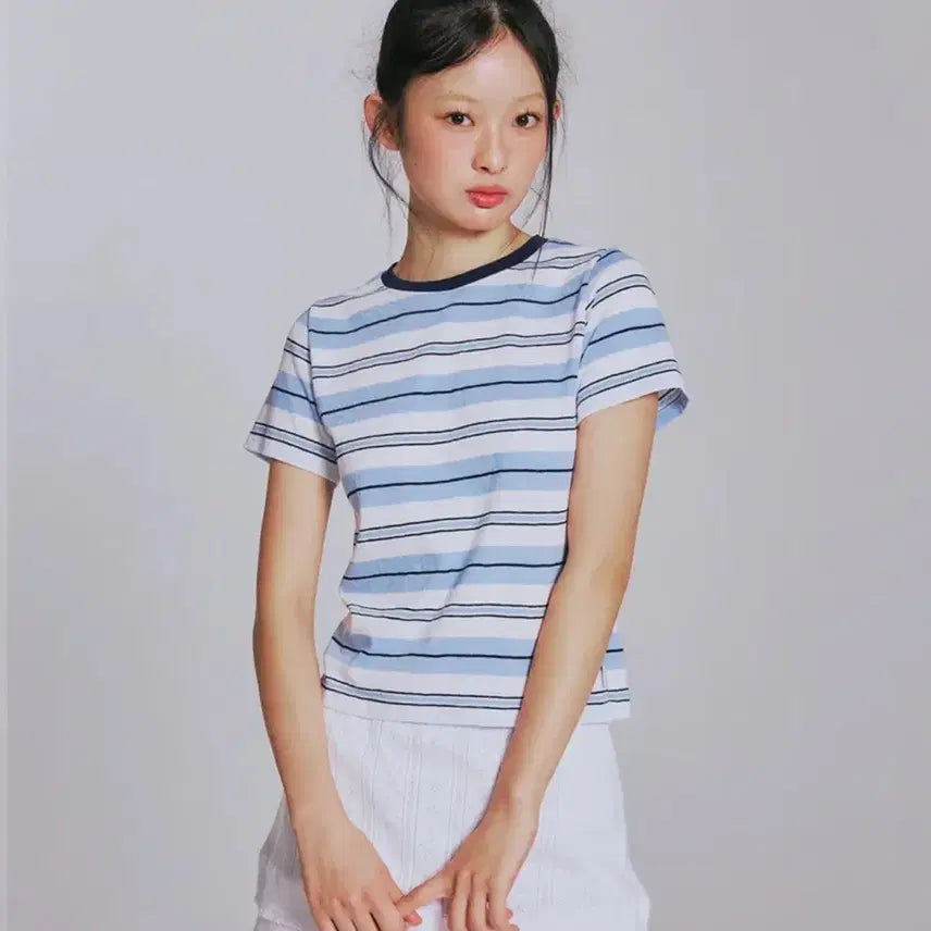 [BUNJANG] YooHee Candy Stripe T-Shirt_White / 유희 CANDY STRIPE T-SHIRTS_WHITE