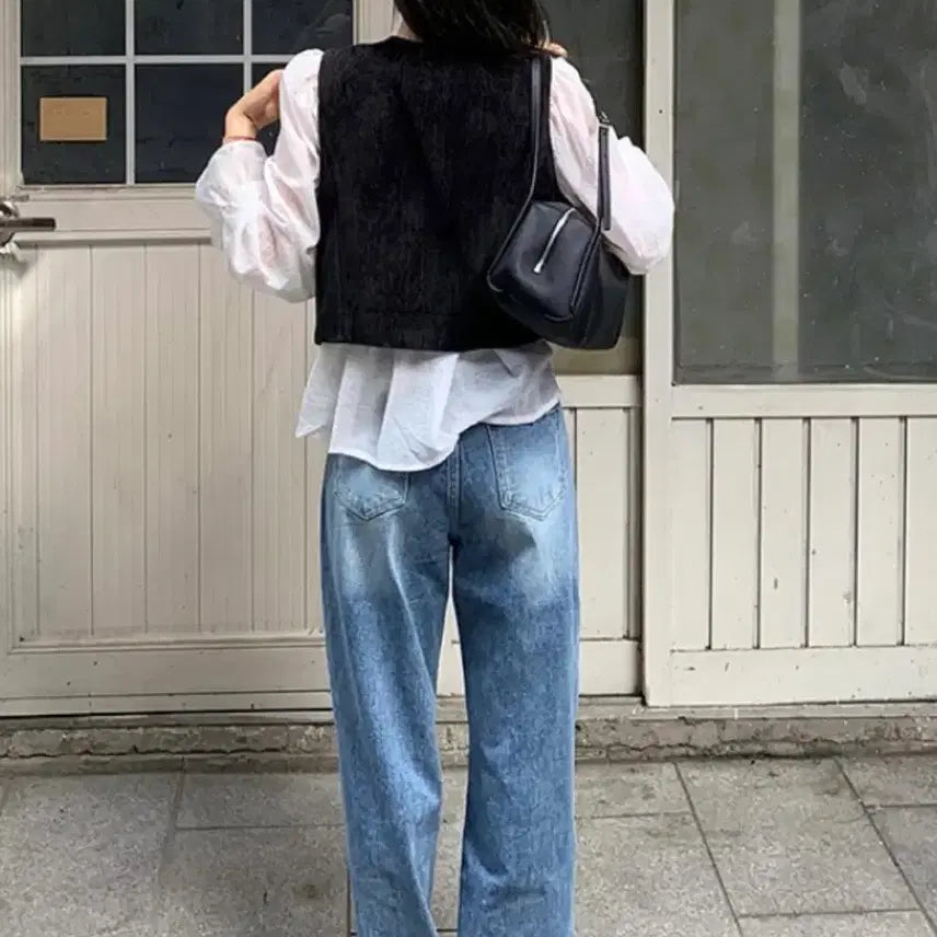 [BUNJANG] Frilly Wide Denim Pants (Short) / 프릴리 와이드 데님 팬츠 숏s