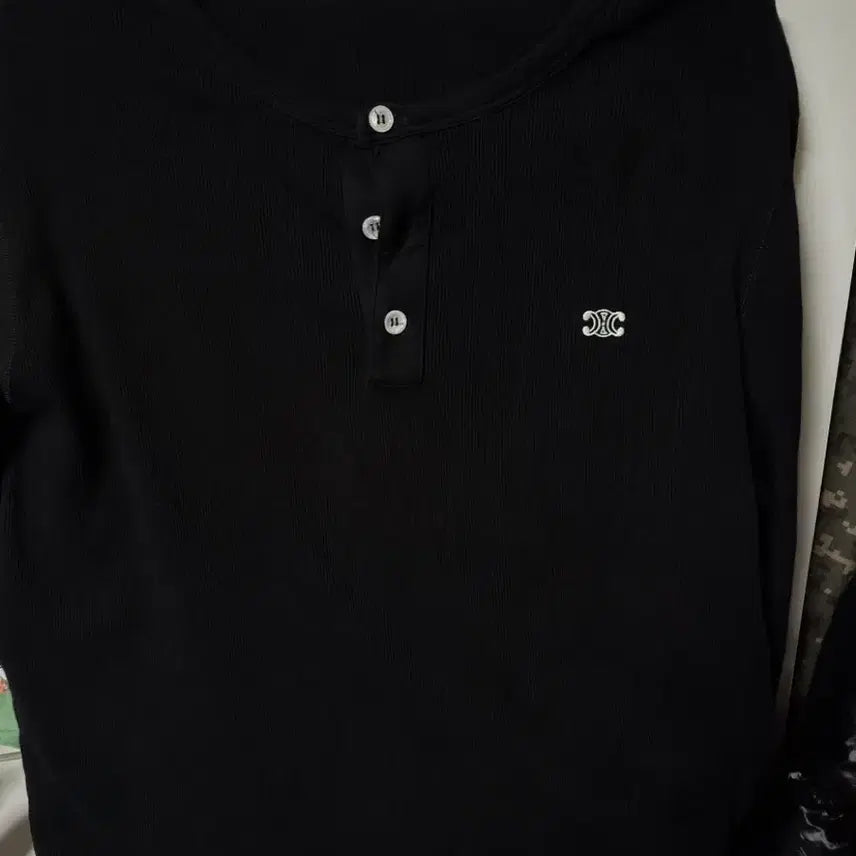 [BUNJANG] Celine Ribbed Long Sleeve T-Shirt / 셀린느 골지 긴팔 티셔츠