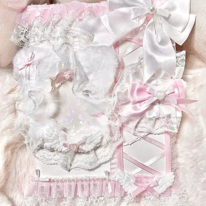 [SOLD OUT] A5 6공 레이스 리본 바인더 다이어리 다꾸 포카 아이돌 덕질 탑로더
