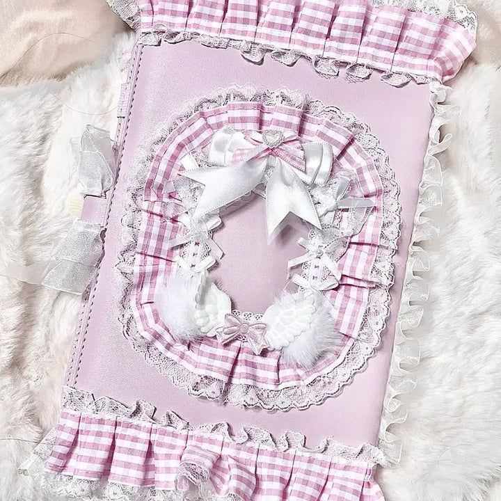 [BUNJANG] Custom Lace Check A5 Binder Diary for Photocard / A5 6공 레이스 체크 바인더 다이어리 다꾸 포카 아이돌 덕질 탑로더