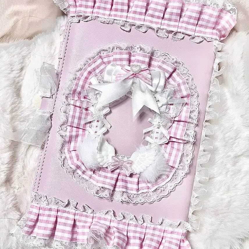 [BUNJANG] Custom Lace Check A5 Binder Diary for Photocard / A5 6공 레이스 체크 바인더 다이어리 다꾸 포카 아이돌 덕질 탑로더