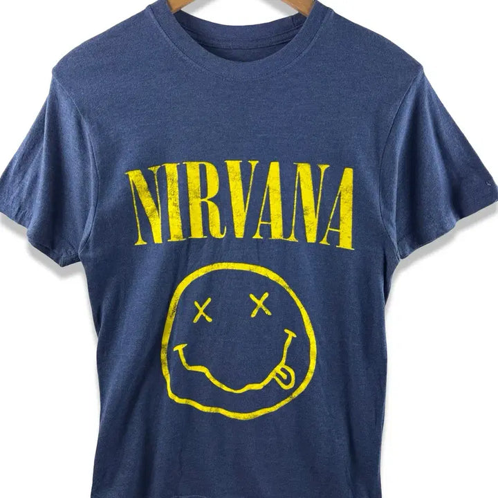 [BUNJANG] Nirvana Smile Graphic Navy Band T-shirt / 너바나 스마일 그래픽 네이비 밴드티셔츠2113