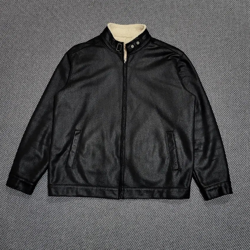 [BUNJANG] Lyle &amp; Scott Faux Fur Lined Blouson Rider Jacket Black (105) / 라일앤스콧 퍼 안감 블루종 라이더 자켓 블랙 (105)
