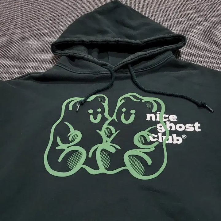 [BUNJANG] Nice Ghost Club Gummy Bear Logo Hoodie Green (L) / 나이스고스트클럽 구미 베어 로고 후드티 그린 (L)