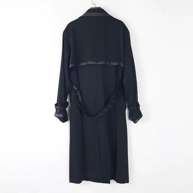 [BUNJANG] Zhu-log Leather-Trim Trench Coat (Size F) / 줄로그 가죽배색 트렌치코트 F