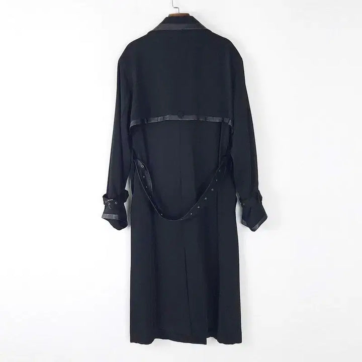 [BUNJANG] Zhu-log Leather-Trim Trench Coat (Size F) / 줄로그 가죽배색 트렌치코트 F