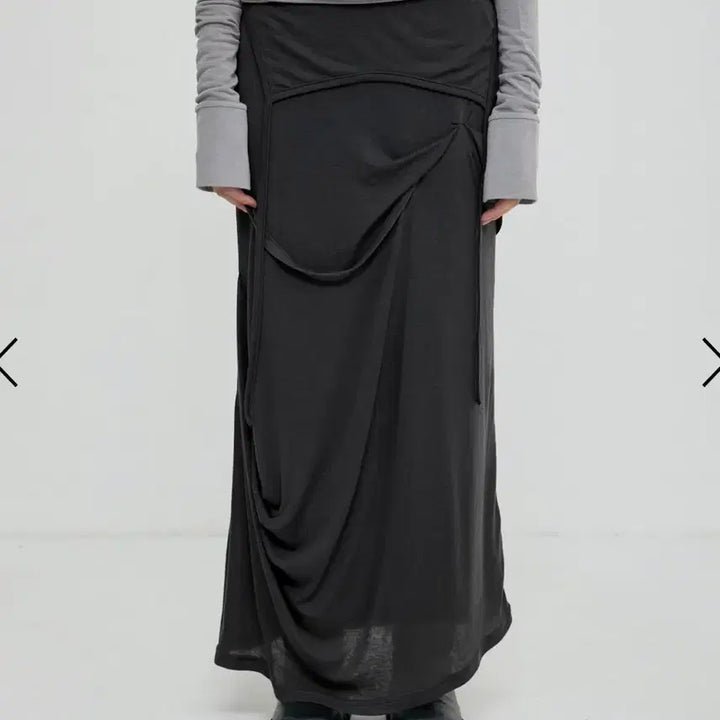 [SOLD OUT] Flareup Asymmetrical Draped Long Skirt