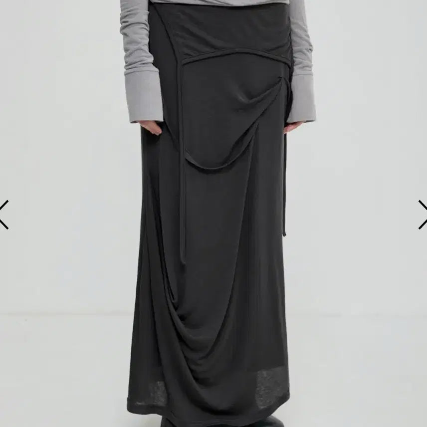 [SOLD OUT] Flareup Asymmetrical Draped Long Skirt