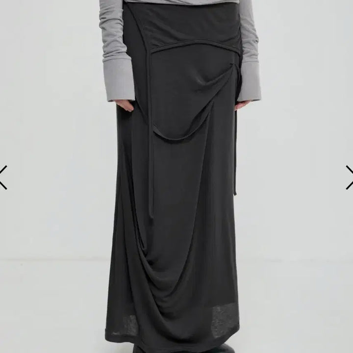 [SOLD OUT] Flareup Asymmetrical Draped Long Skirt