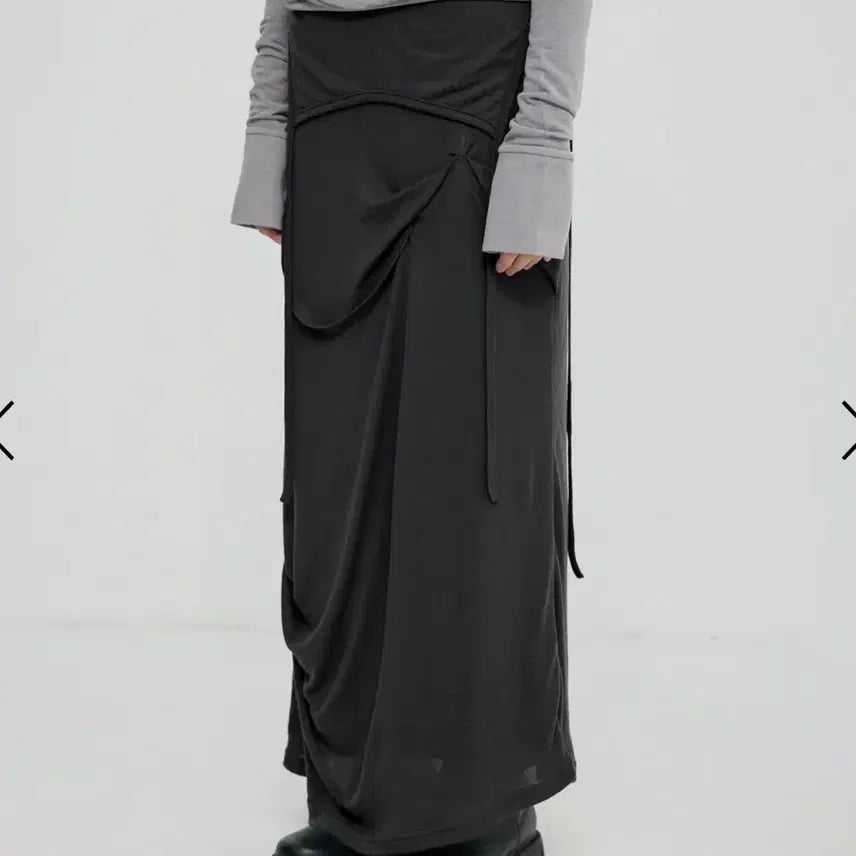 [SOLD OUT] Flareup Asymmetrical Draped Long Skirt