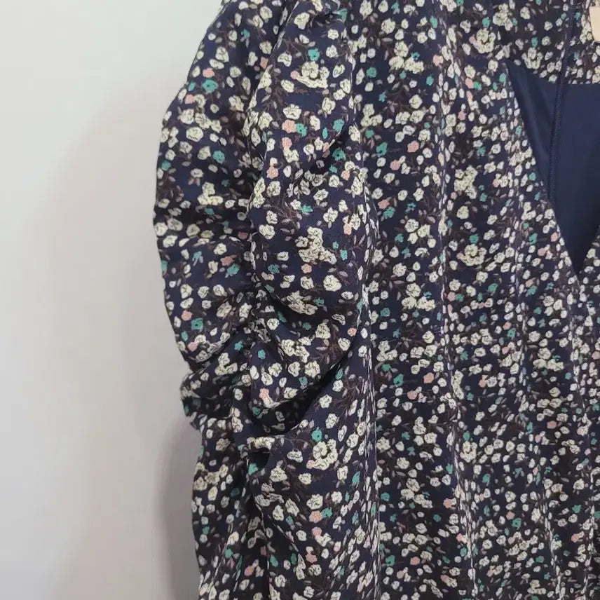 [BUNJANG] NINE ATELIER Floral Shirred Long Dress (Size S) / 나인 아틀리에 플라워 셔링 롱원피스 S사이즈