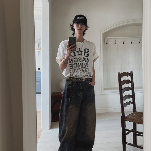 [BUNJANG] Two Plan Koharu Late Back Leather Pocket Denim Pants / 투플랜 코시하루 레이트 백 레더 포켓 데님팬츠