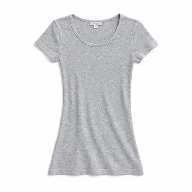 [BUNJANG] Sse Shop ST158 Slim Fit Ribbed Round Tee / 쎄샵 ST158 슬림핏 골지라운드티 그레이 66-1개