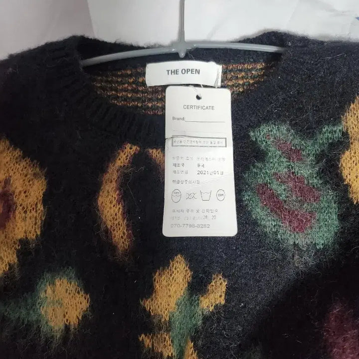 [BUNJANG] THE OPEN Flower Pattern Knit Sweater / THE OPEN 플라워 패턴 니트 블랙