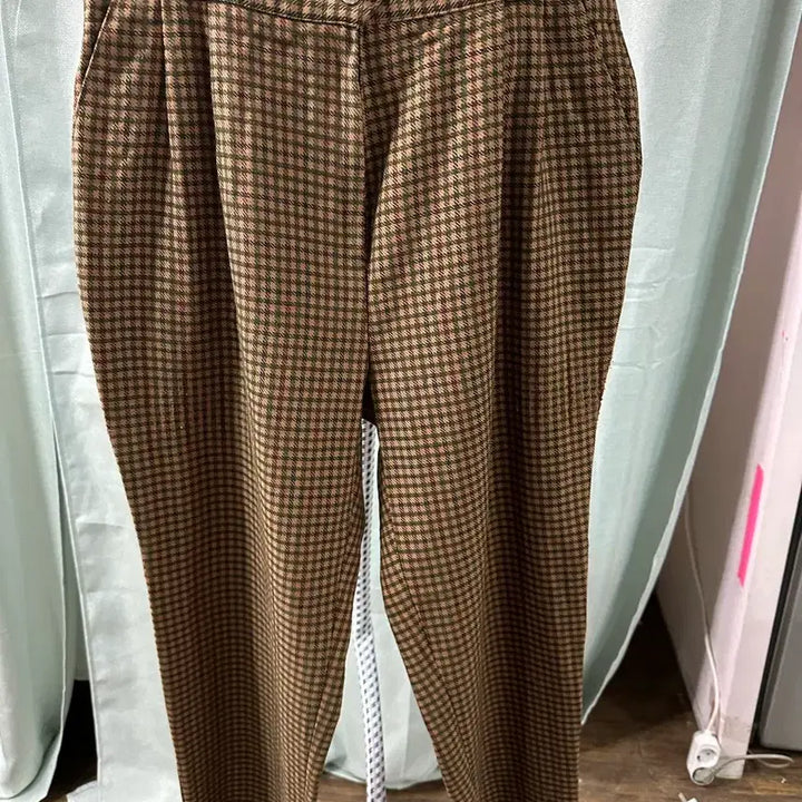[BUNJANG] Brown Check Pattern Wool Pants / 브라운 체크 패턴 바지 30-31사이즈
