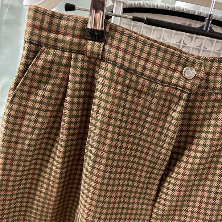 [BUNJANG] Brown Check Pattern Wool Pants / 브라운 체크 패턴 바지 30-31사이즈