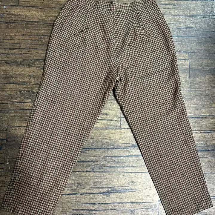 [BUNJANG] Brown Check Pattern Wool Pants / 브라운 체크 패턴 바지 30-31사이즈