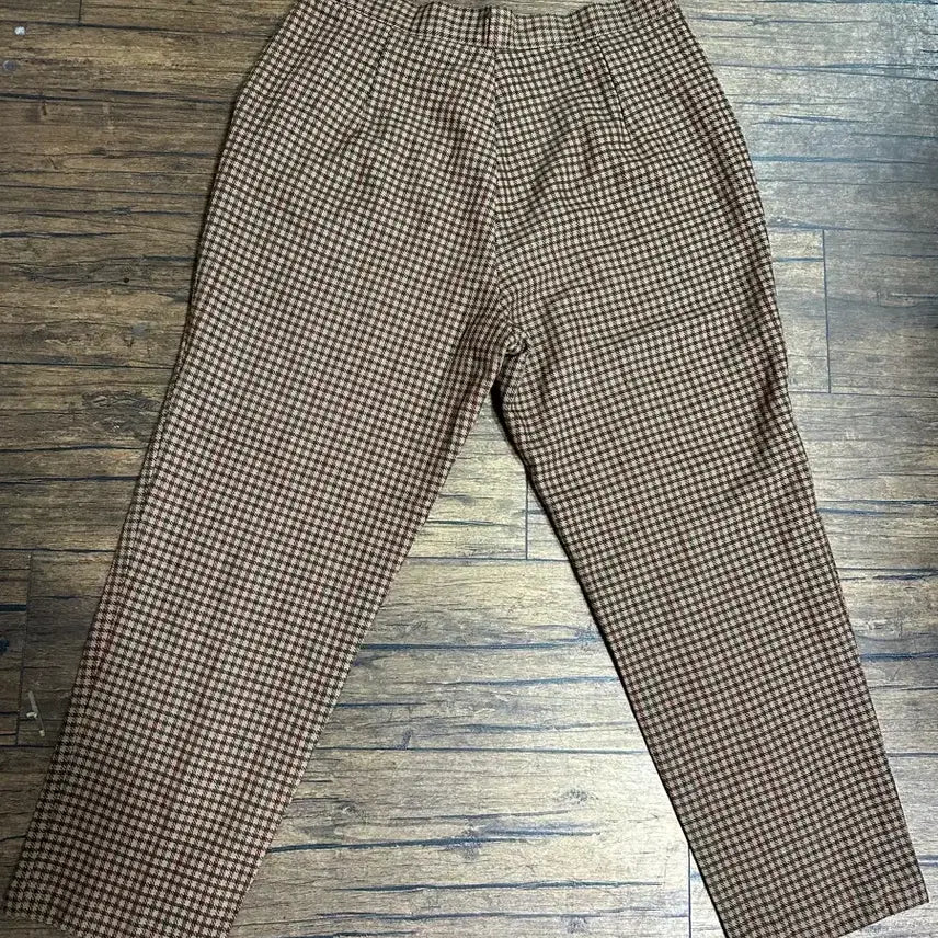 [BUNJANG] Brown Check Pattern Wool Pants / 브라운 체크 패턴 바지 30-31사이즈