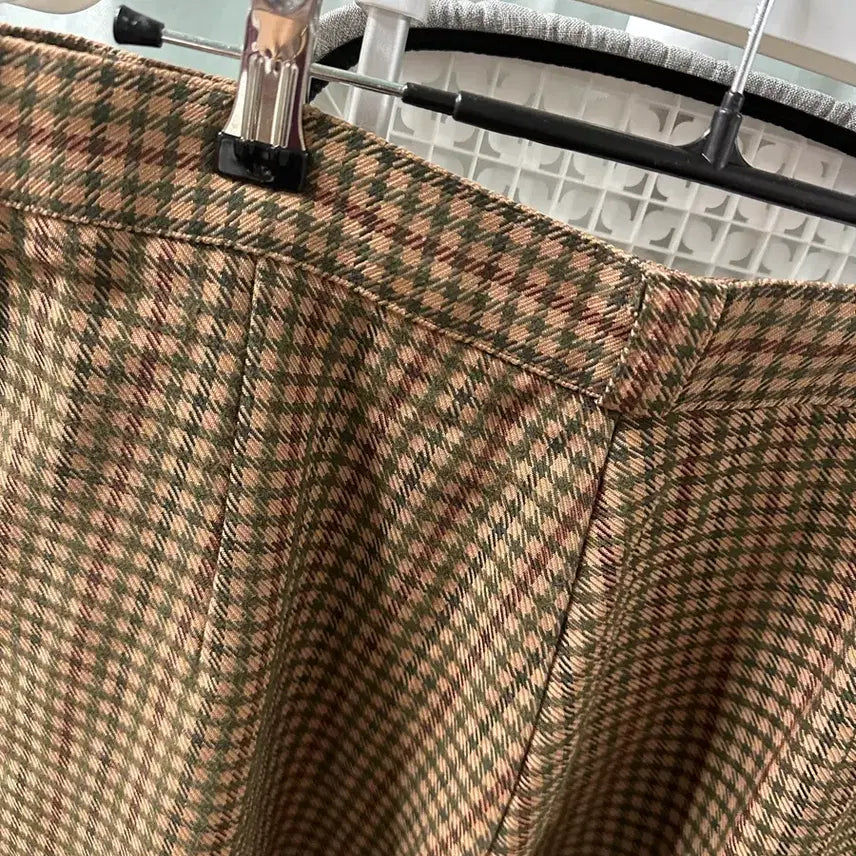 [BUNJANG] Brown Check Pattern Wool Pants / 브라운 체크 패턴 바지 30-31사이즈