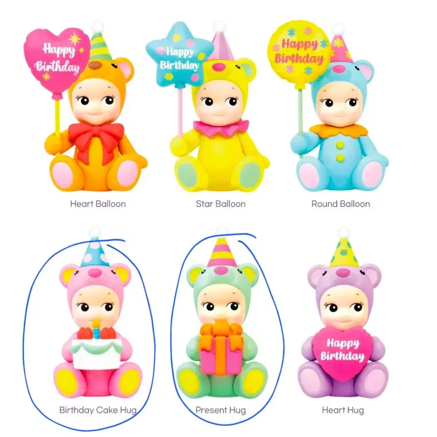 [BUNJANG] Sonny Angel Birthday Gift Bear Figure Bundle Set / 소니엔젤 버스데이기프트베어2개 뱃지 피규어케이스