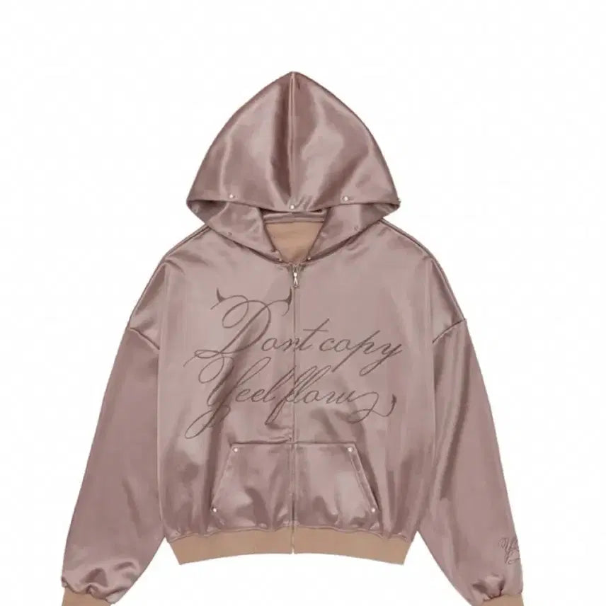 [BUNJANG] YIEEL Silk Pearl Hooded Zip-up Jacket / 와이이이엘 실켓 펄 후드 집업 더스트핑크