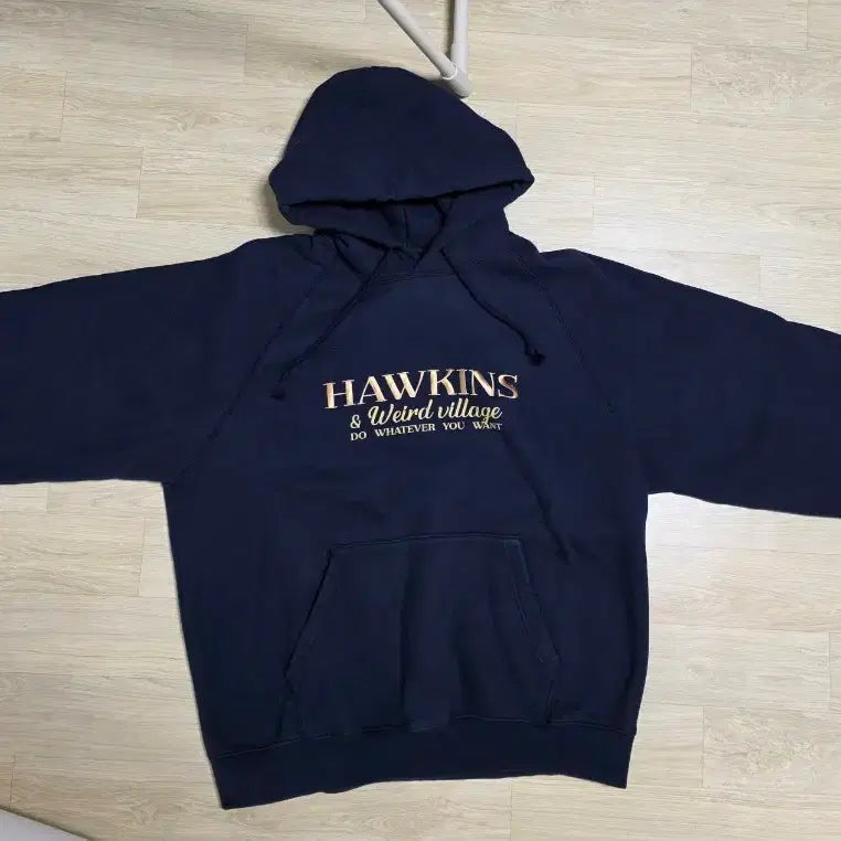 [BUNJANG] WV Project Hawkins Navy Hooded Sweatshirt / 더블유브이 프로젝트 호킨스 네이비 후드티