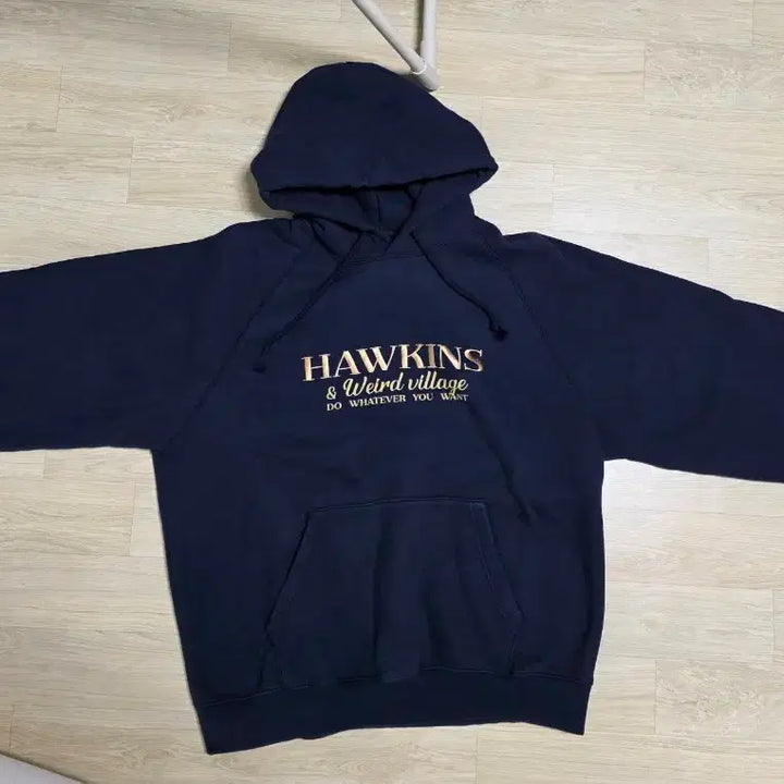 [BUNJANG] WV Project Hawkins Navy Hooded Sweatshirt / 더블유브이 프로젝트 호킨스 네이비 후드티