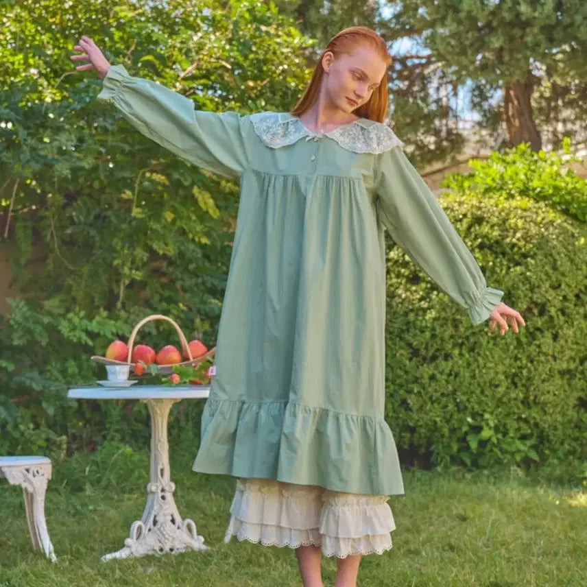 [BUNJANG] Ullala Pajama Sienna Long Sleeve Dress / 울랄라파자마 시에나 긴팔 원피스 민트