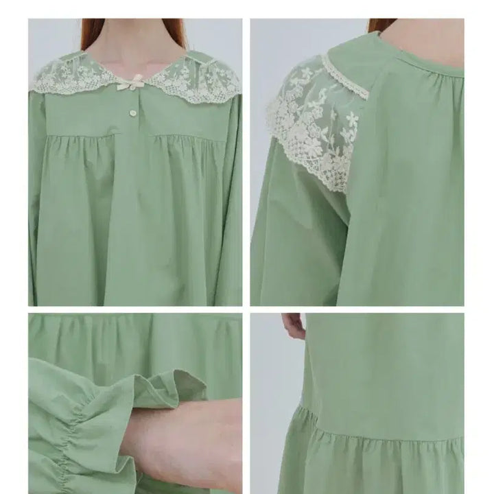 [BUNJANG] Ullala Pajama Sienna Long Sleeve Dress / 울랄라파자마 시에나 긴팔 원피스 민트