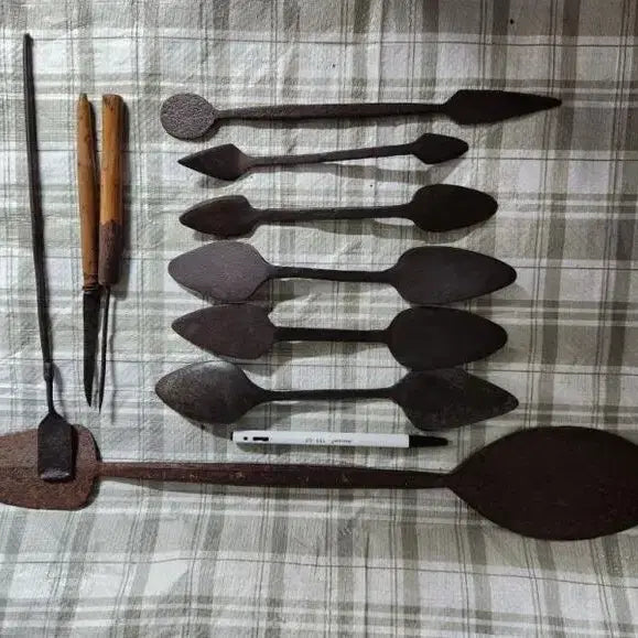 [BUNJANG] Vintage Oil Painting Knives Set / 서양화 빈티지 미술도구  유화 나이프 10점