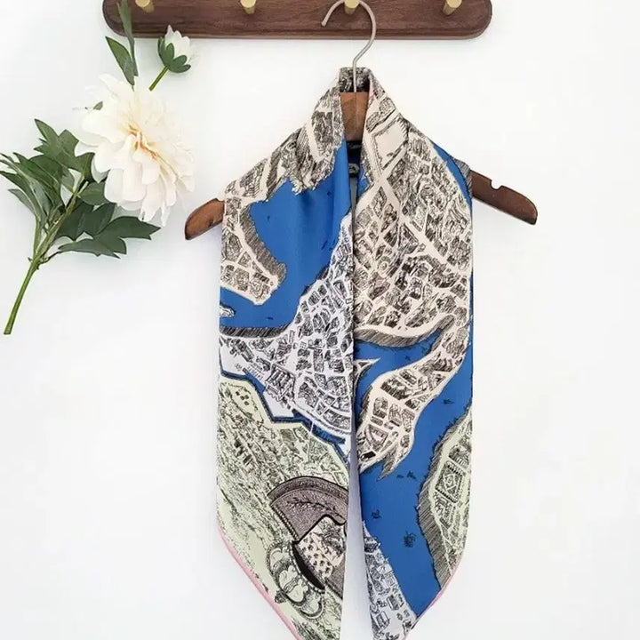 [BUNJANG] Horse Blue Silk Scarf (90cm) / horse 블루 스카프(90cm)