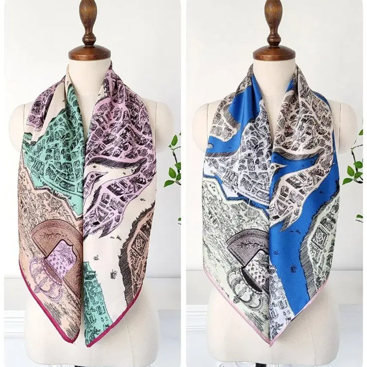 [BUNJANG] Horse Blue Silk Scarf (90cm) / horse 블루 스카프(90cm)